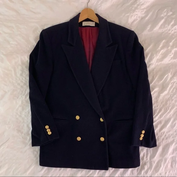 100% Cashmere Navy Blazer Jacket Vintage Stunning! - Picture 7 of 17